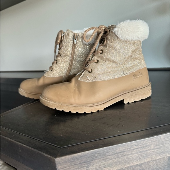 Girls Size 3 Blowfish Boots, Gold Sparkly - Picture 7 of 7